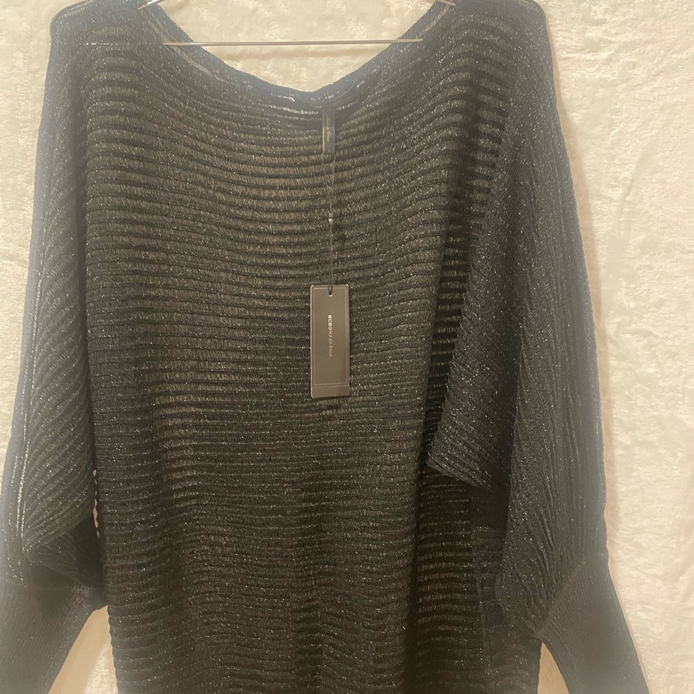 BCBGMAXAZRIA Black Ribbed Sweater (1) - Picture 2 of 8